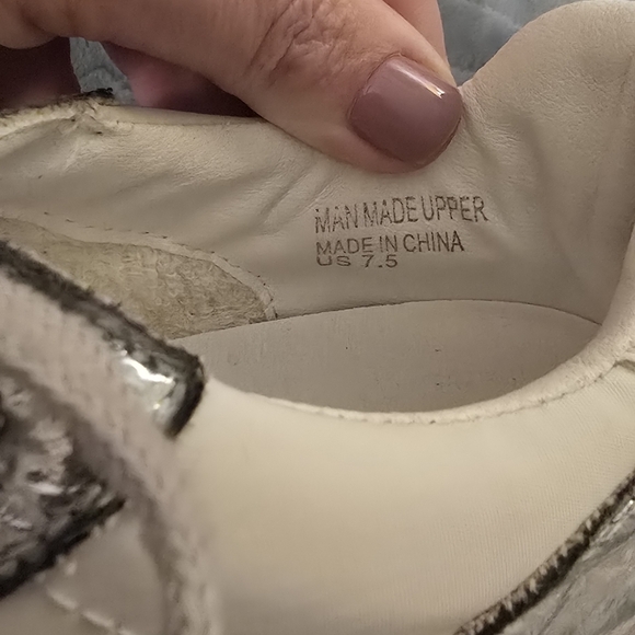 Miim Silver & White Women's Sneakers, Size 7.5 - Picture 7 of 8